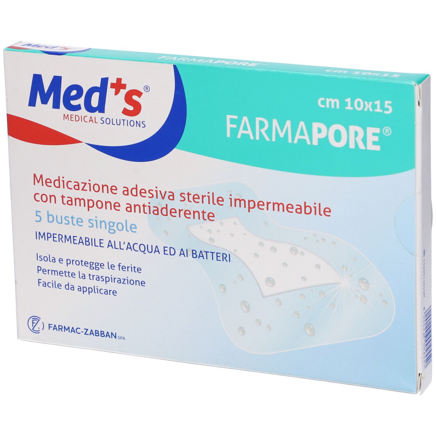 Medicazioni adesive impermeabili FARMAPORE sterili e trasparenti MED'S