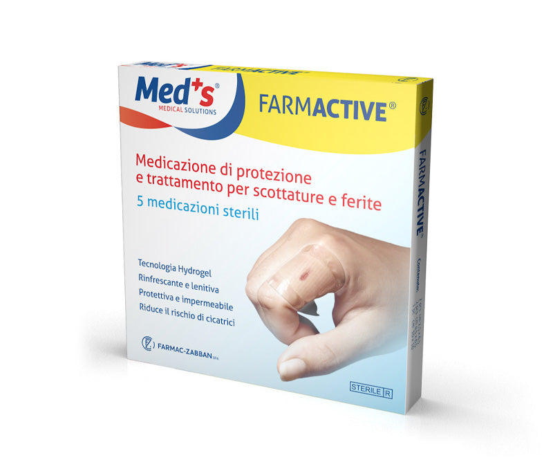 Apósitos de hidrogel para quemaduras FARMACTIVE - 4,5 cm × 7,4 cm - env. 5 uds.