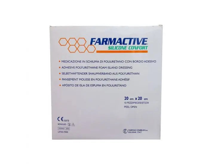 Medicazione in schiuma di poliuretano con silicone FARMACTIVE Confort con bordo