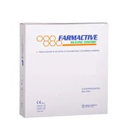 Medicazione in schiuma di poliuretano con silicone FARMACTIVE Confort Tallone - 12 cm × 20 cm con bordo - conf. 10 pz.
