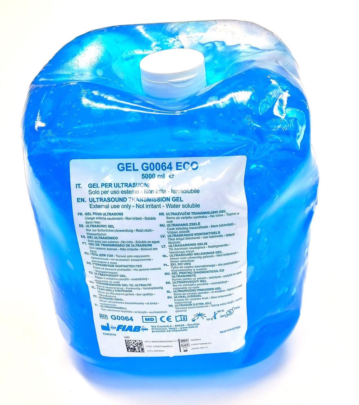 Gel ultrasuoni azzurro FIAB G0064 - Sacca da 5 litri