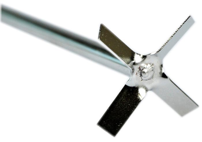 Asta di agitazione ad elica. Lunghezza asta 400 mm, ampiezza 50 mm. Tipo 3.