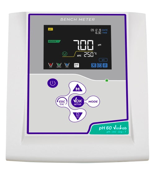 pHmetro da banco professionale con innovativo display LCD a colori Elettrodo 201 T DHS
