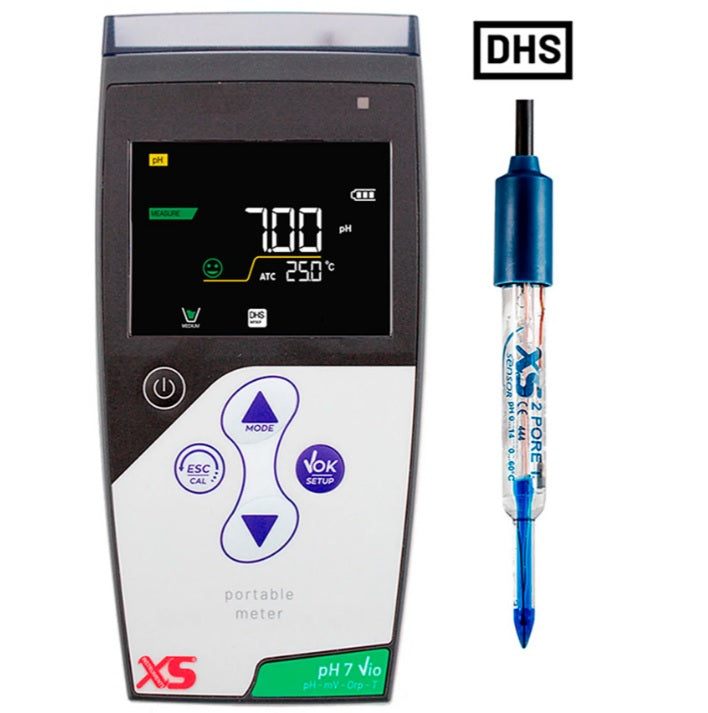 pHmetro professionale portatile - 7 Vio FOOD - Elettrodo 2 Pore T DHS