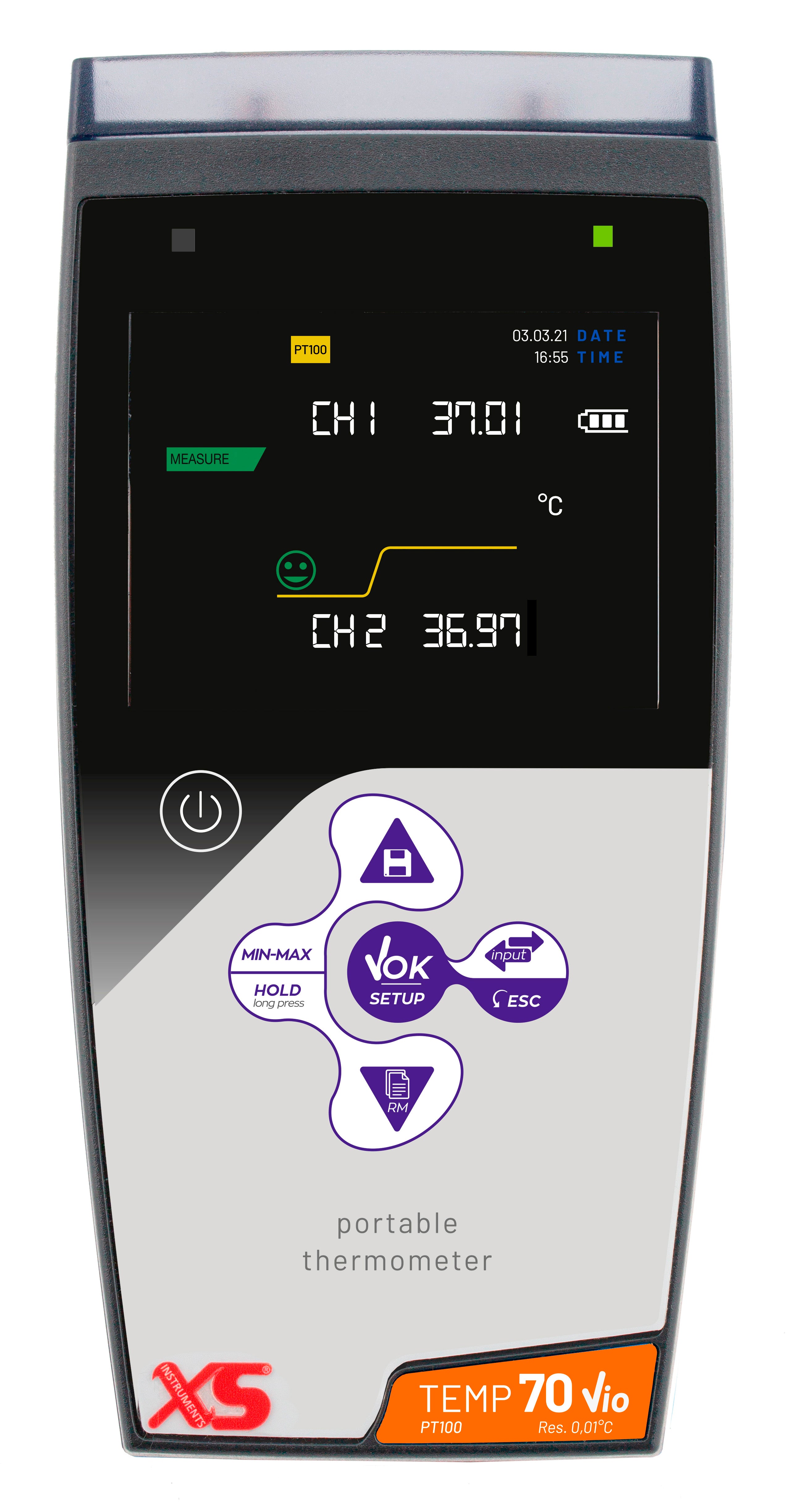 Termometro doppiocanale XS TEMP 70 Pt 100 Vio  - Senza sonda