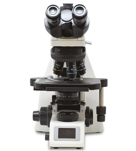Microscopio Professionale Trinoculare Planare - Illuminazione SLED HP 3W - Modalità ECO - Display LCD