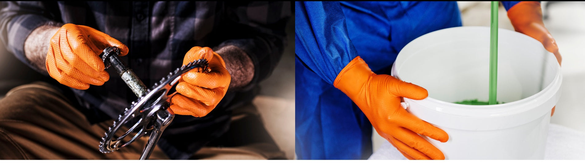 Guanti Orange puntinati in nitrile senza polvere Gogrip