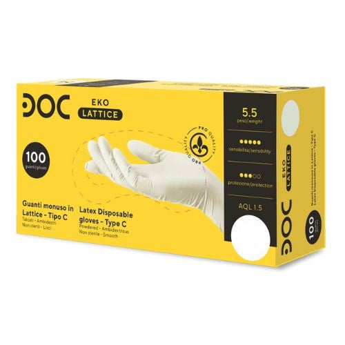 DOC fein gepuderte Latexhandschuhe EKO