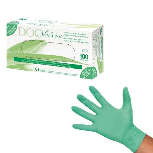 Guanti in lattice con aloe vera senza polvere DOC