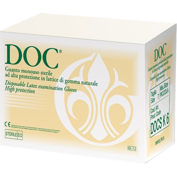 DOC sterile latex gloves with talc