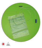 Sacca urina monouso 2000 ml standard, senza valvola anti reflusso e senza scarico con tubo da 90 cm - Conf. 30 pz