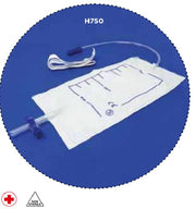 Bein-Urinbeutel mit Rückflussventil und T-Ablasshahn mit 35 cm Schlauch - Packung mit 10 Stk.
