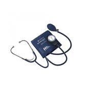 Aneroid-Sphygmomanometer mit integriertem Stethoskop - blau