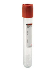 Vacutest Röhrchen 16x100 Granulat + Aktivator roter Verschluss CF/100