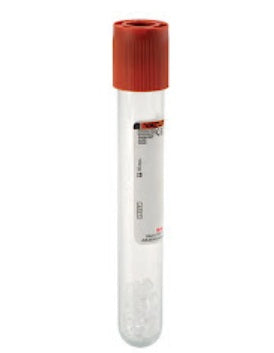 Vacutest Röhrchen 16x100 Granulat + Aktivator roter Verschluss CF/100
