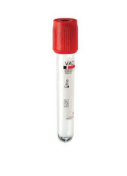 Vacutest Röhrchen 13x75 Gerinnungsaktivator 4 ml roter Verschluss - Packung mit 100 Stk.