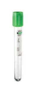 Vacutest-Röhrchen 13x100 Natriumheparin - grüner Verschluss - Packung mit 100 Stk.