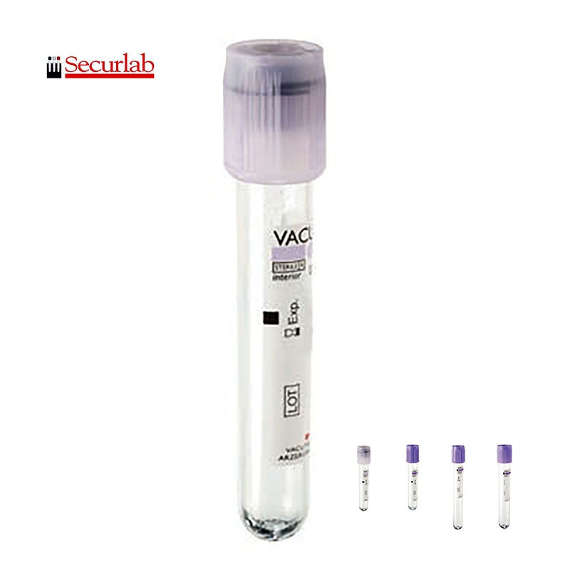 Vacutest Provette 13x75 K2 3ml tappo viola trasparente - Conf.100 pz.