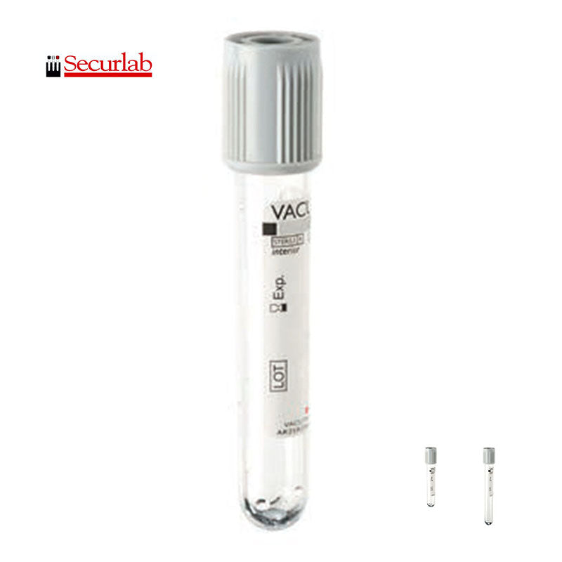 Vacutest Röhrchen 13x75 KF+Na2E grauer Verschluss - Packung mit 100 Stk.