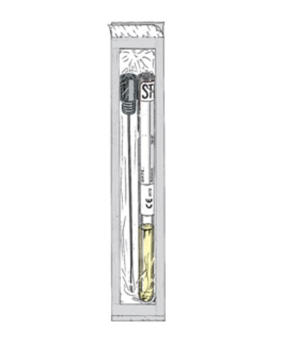 Tampone cervicale/uretrale asta flessibile in alluminio + Provetta con terreno trasp.Stuart - Sterile - Conf.100 pz.