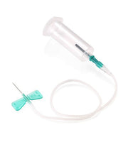 Aghi a farfalla completi di adattatore luer e holder con sistema di protezione 21G 0,8x20 mm – verde Conf.25 pz.