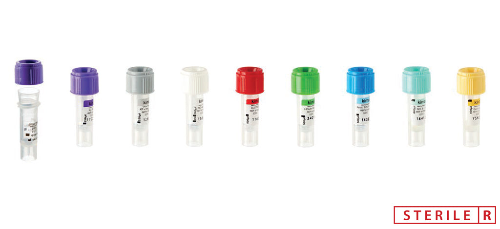 Provette per prelievi pediatrici con bordo collettore Gel+Litio eparina 800 ul Verde acqua CF/1000