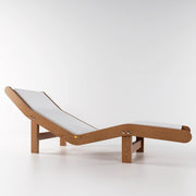 Table chaise longue pour centre de bien-être - couleur cerisier avec coussin blanc
