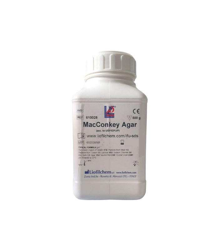 MacConkey Agar - Terreno Selettivo e Differenziale per Enterobacteriaceae 500 gr.