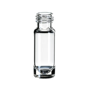 Vial 1,10 ml con imbuto 15 ul volume residuo, collo a vite ND9, apertura larga, dimensioni 32 x11,6 mm, vetro trasparente, fondo piatto cof. 100 pz