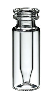 Vial con inserto 0.2 ml integrato, collo a vite ND9, apertura larga, dimensioni 32 x 11,6 mm, vetro trasparente, fondo piatto conf. 100 pz