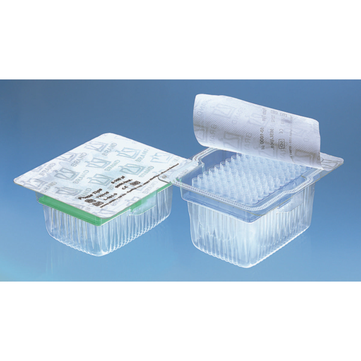 Puntali per pipette Brand con filtro in TipRack, sterili, BIO-CERT®, Capacità 5 - 200 µl, Contenuto confezione 10 TipRacks da 96