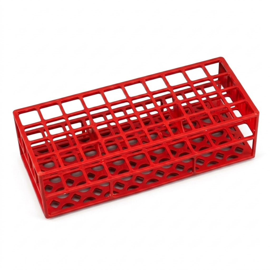 Portaprovette monouso 60 posti - Ø provetta mm 17 colore rosso