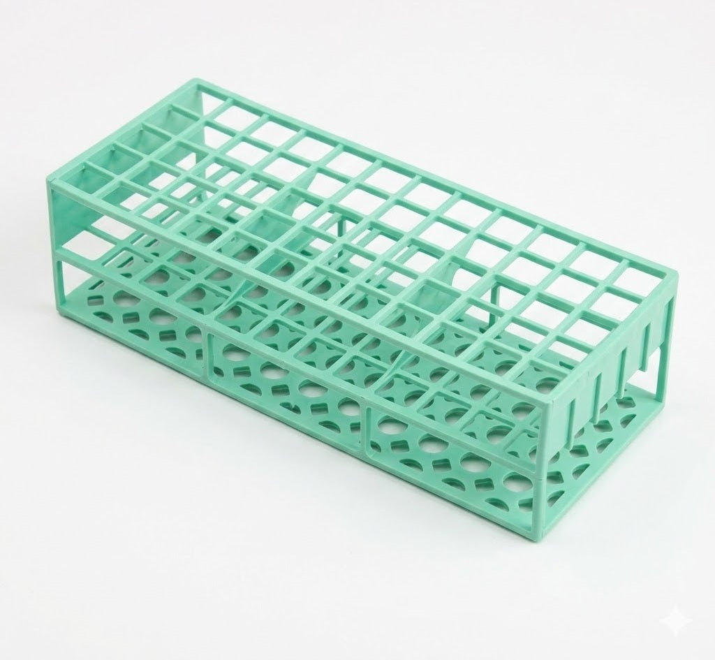 Portaprovette verde in POM 60 posti 17mm