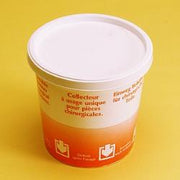 LP Italiana - Vaso monouso in polistirolo antiurto per pezzi chirurgici con chiusura a tenuta serigrafato