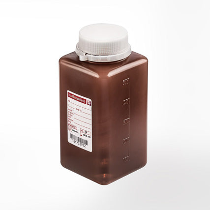 Sterile amber PP water bottles 500 ml with thiosulfate - pack of 120 pcs.