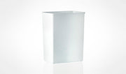Open white waste bin