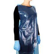 Grembiuli monouso impermeabili non sterili in LDPE blu - Conf.100 pz.
