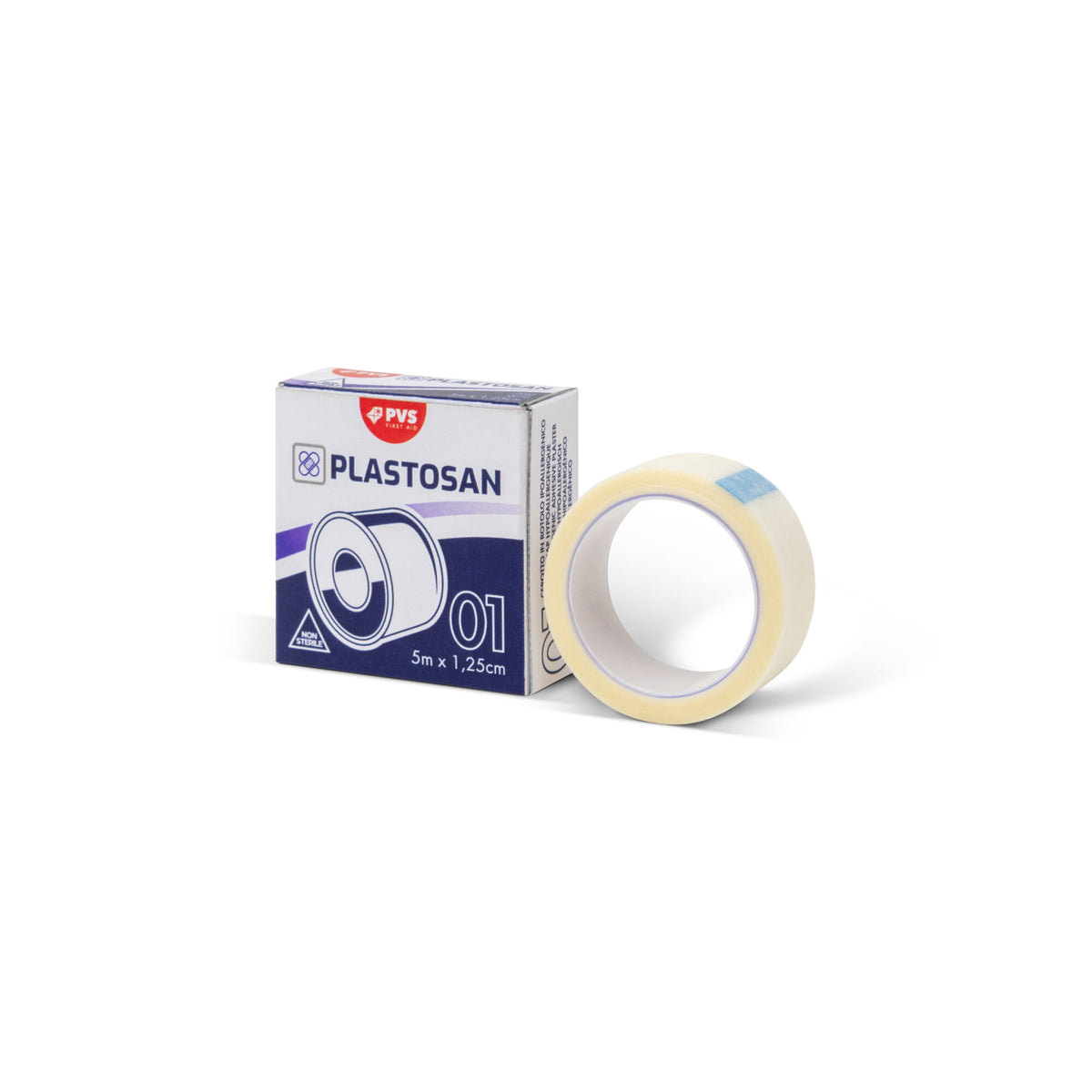 Rouleau de sparadrap PLASTOSAN en non-tissé 5 m x 1,25 cm - boîte de 1 rouleau