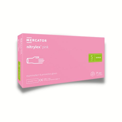 MERCATOR MEDICAL Guanti in nitrile rosa nitrylex