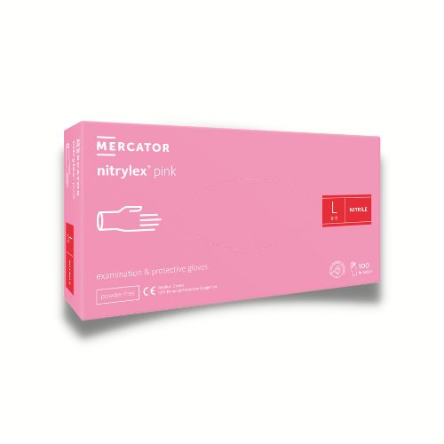 MERCATOR MEDICAL Guanti in nitrile rosa nitrylex