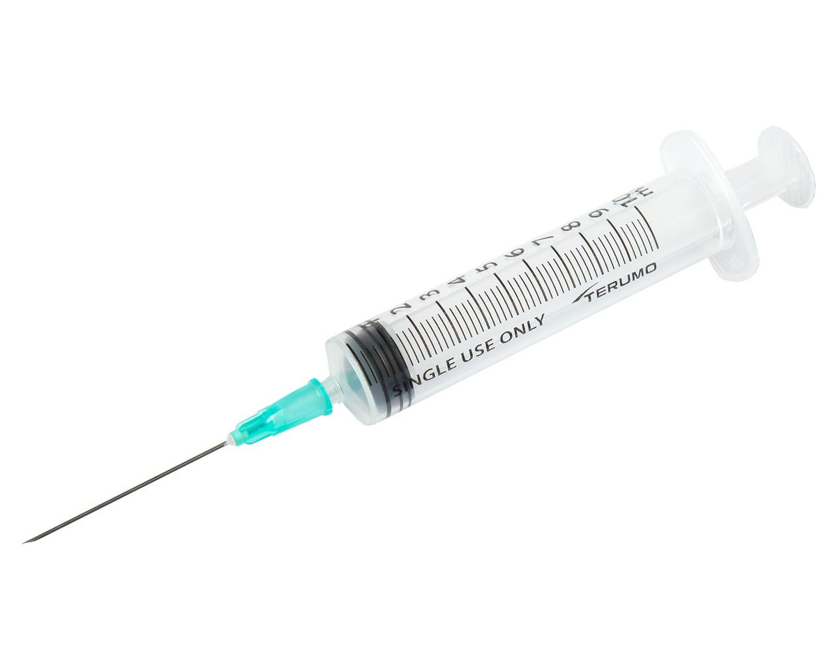 Siringhe Terumo da 10 ml cono luer centrale con ago 21G×1 1/2" - 0,8 × 38 mm - conf.100 pz.