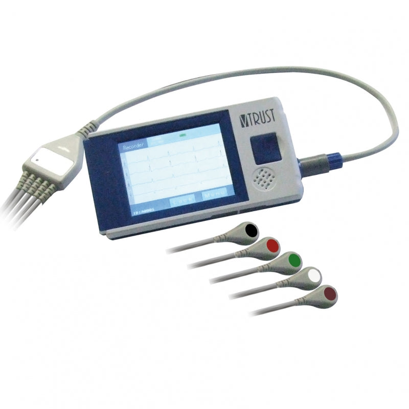 Elettrocardiografo palmare con display retroilluminato a colori “touch screen” a matrice attiva da 3,5”