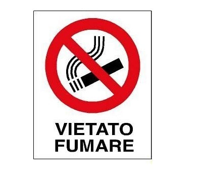 Segnale in PVC Adesivo VIETATO FUMARE - 60x80 mm