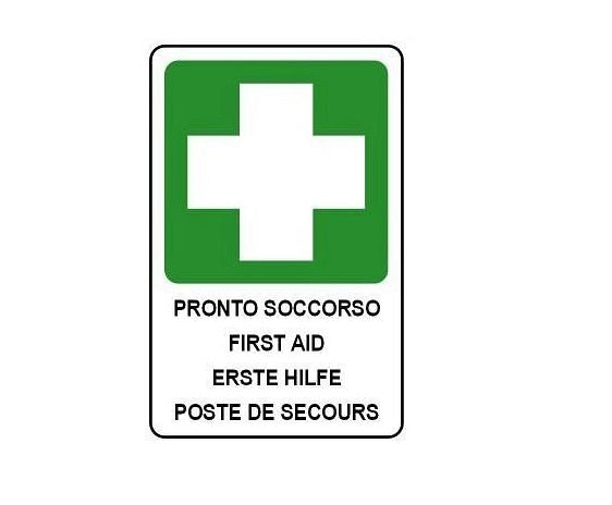 Cartello in alluminio PRONTO SOCCORSO - 250x350 mm