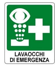 Cartello lavaocchi di emergenza in alluminio - cm 14,5 x 12