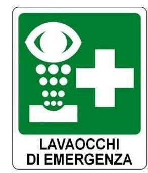 Cartello lavaocchi di emergenza in alluminio - cm 14,5 x 12