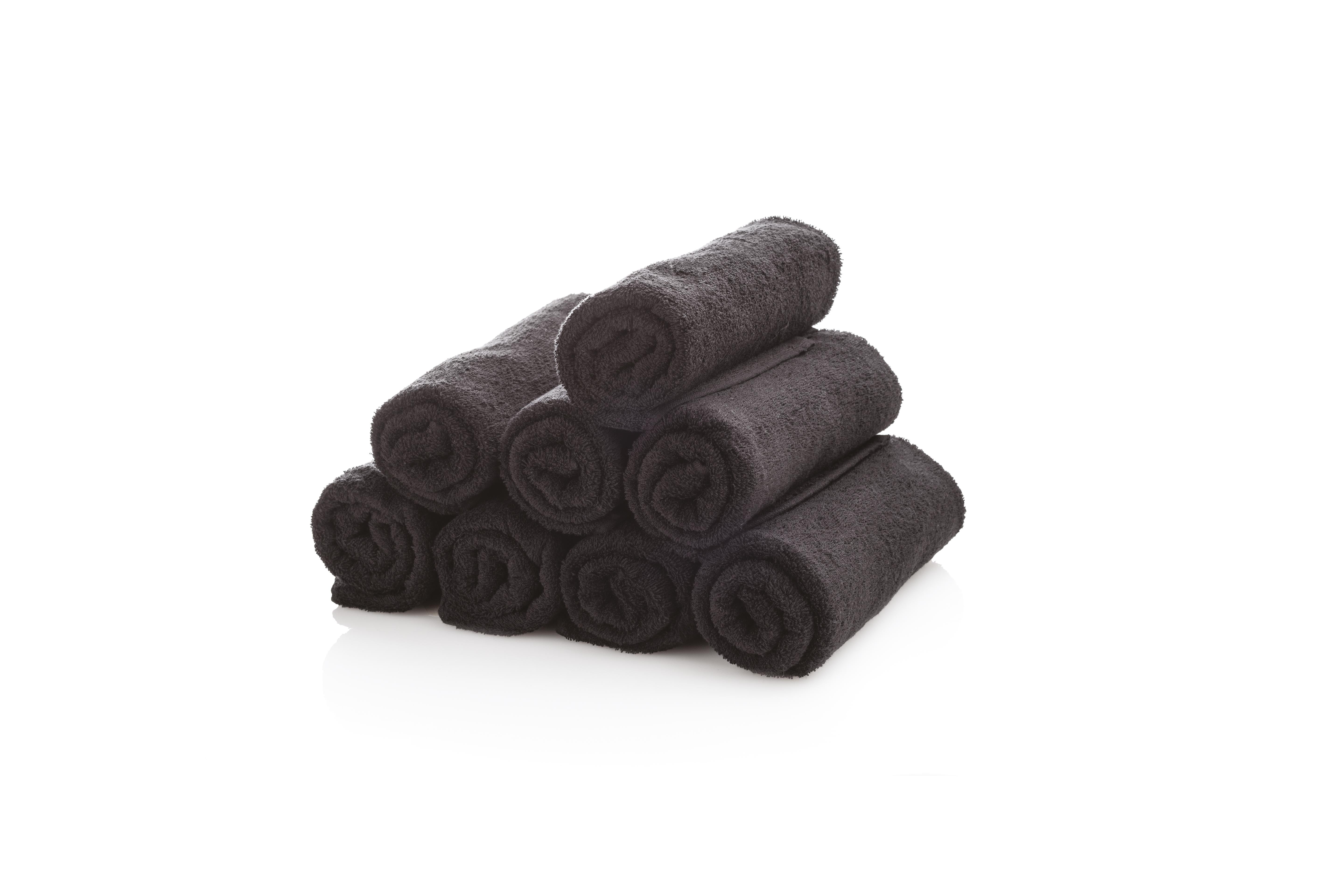 Asciugamani da Barbiere Nero - 6 pezzi - cm 30x45