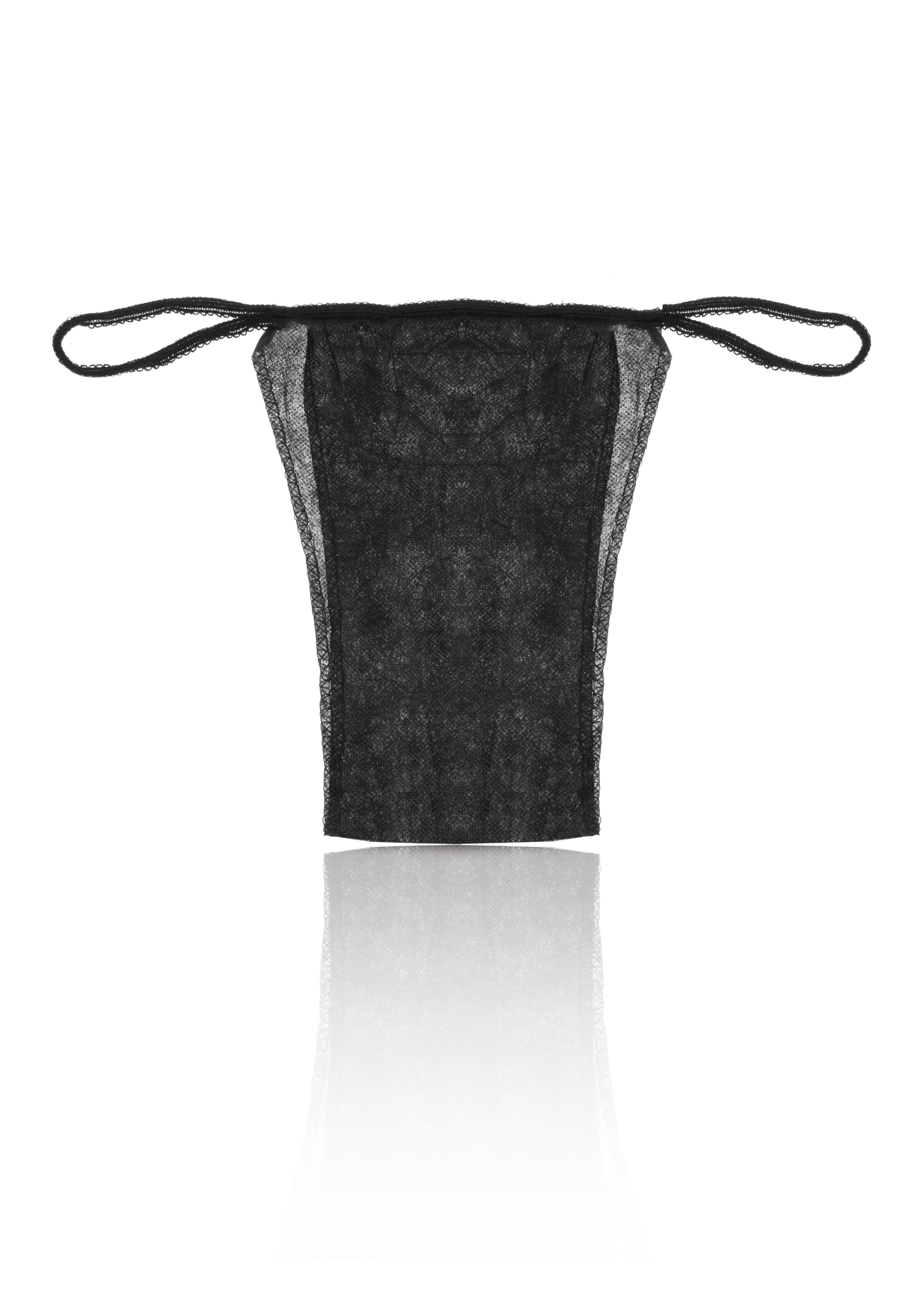 Tanga donna nero monouso in tnt - conf.100 pz