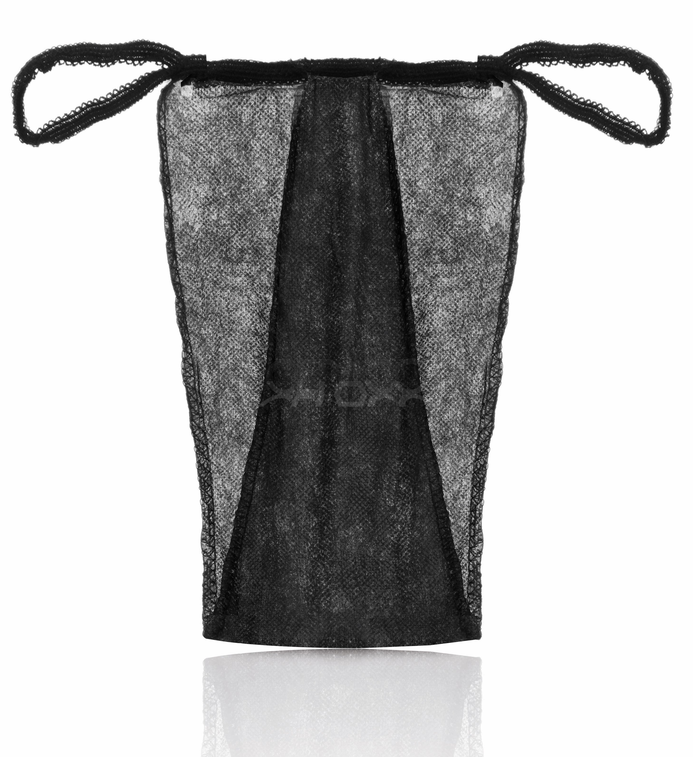 Slip Donna alta qualità in tnt nero - 100 confezioni singole