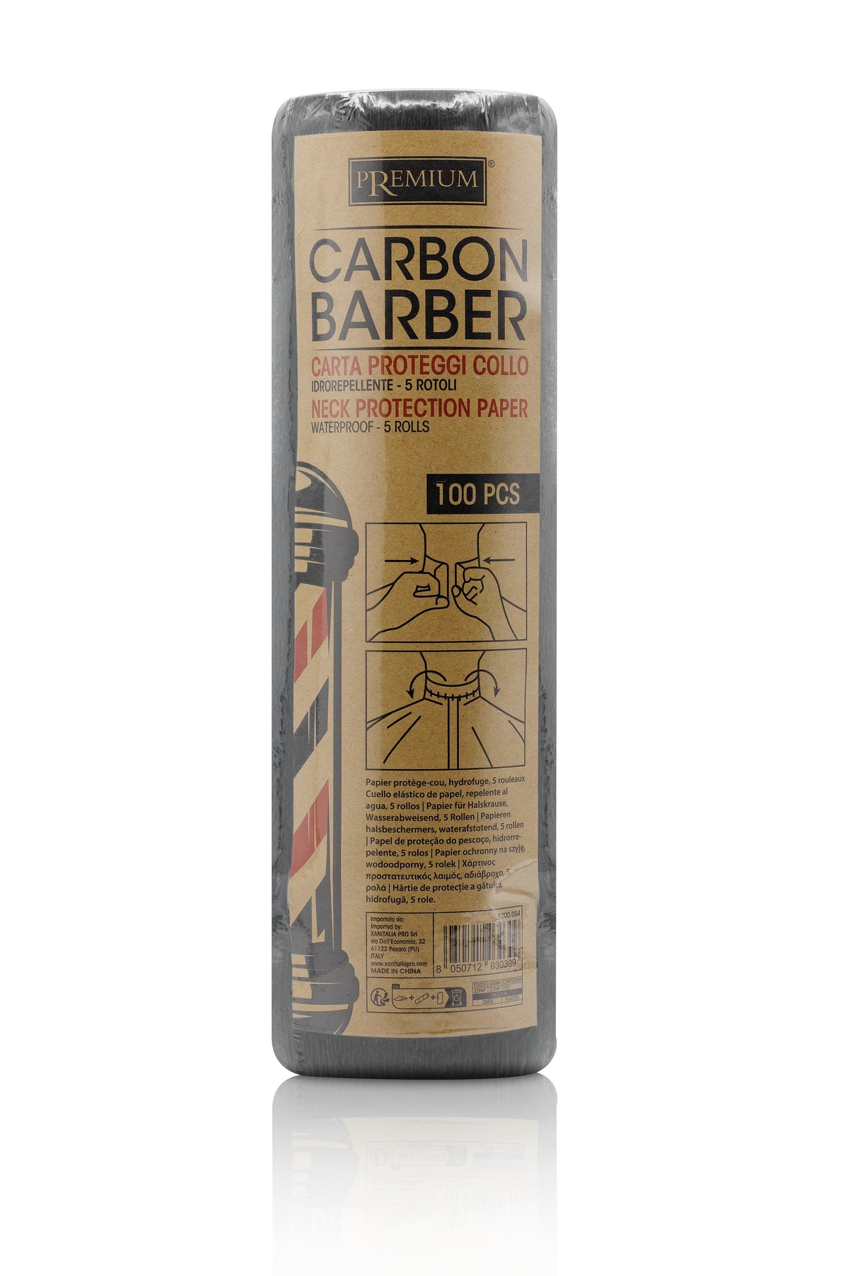 Papel Protector de Cuello Carbon Barber 100 Desgarros - Env. 5 Uds